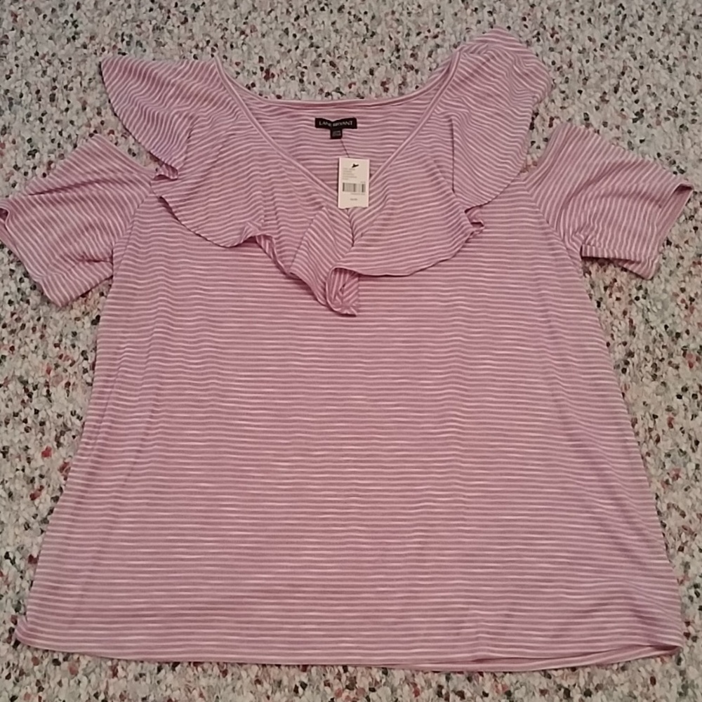Lane Bryant Cold Shoulder Ruffle Top Size 18-20